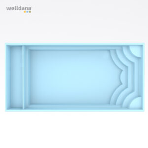 Fiber pool model Pisa  8 x 3,7 x 1,5 m med Grav til oprul.