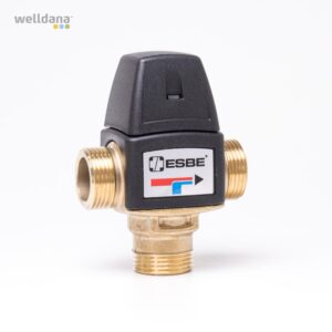 Blandningsventil. Termostat. 3 x ¾"-anslutningar. 35–60 ºC